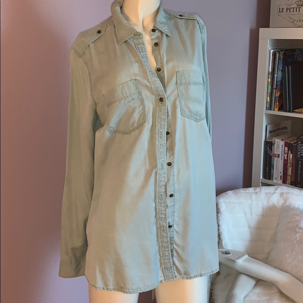 Express Boyfriend Button-Up